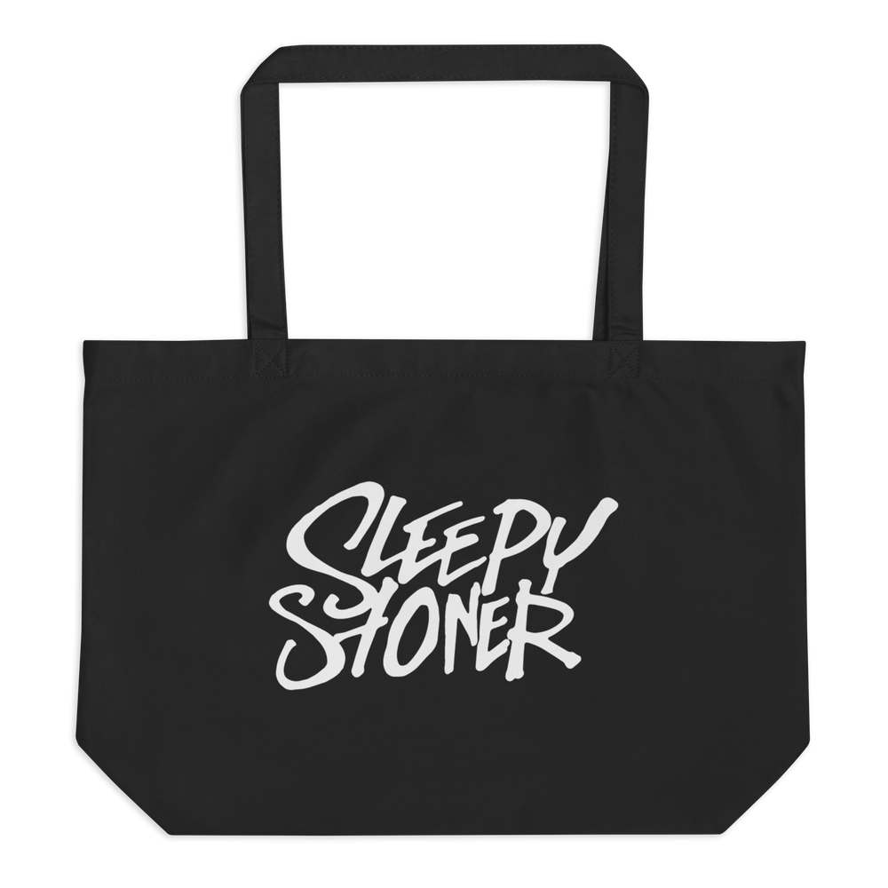 I love Sleepy Stoner printed Large organic tote bag
