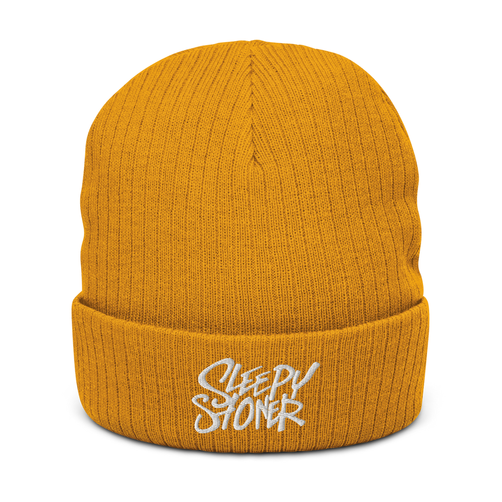 Sleepy Stoner Ribbed knit beanie