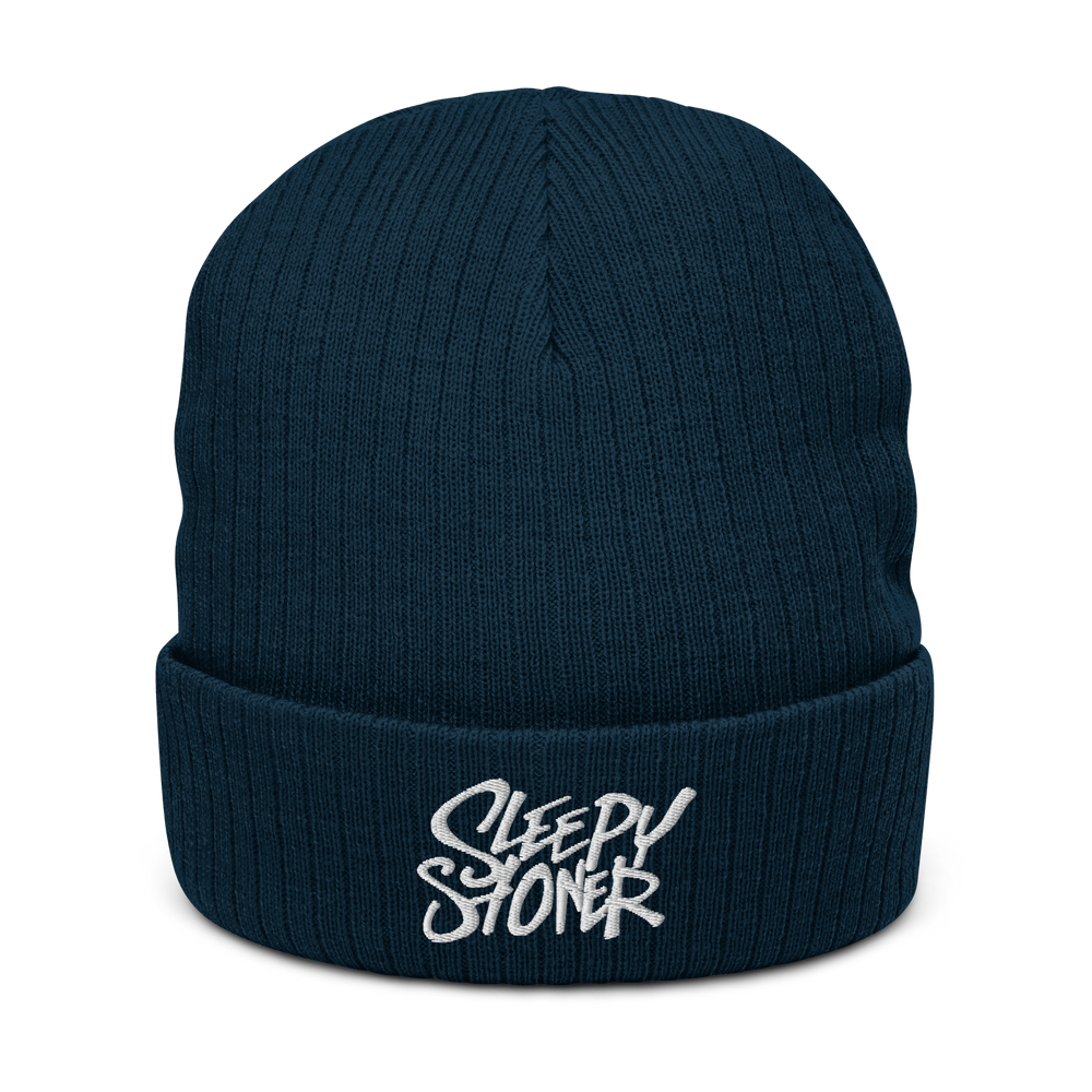 Sleepy Stoner Ribbed knit beanie