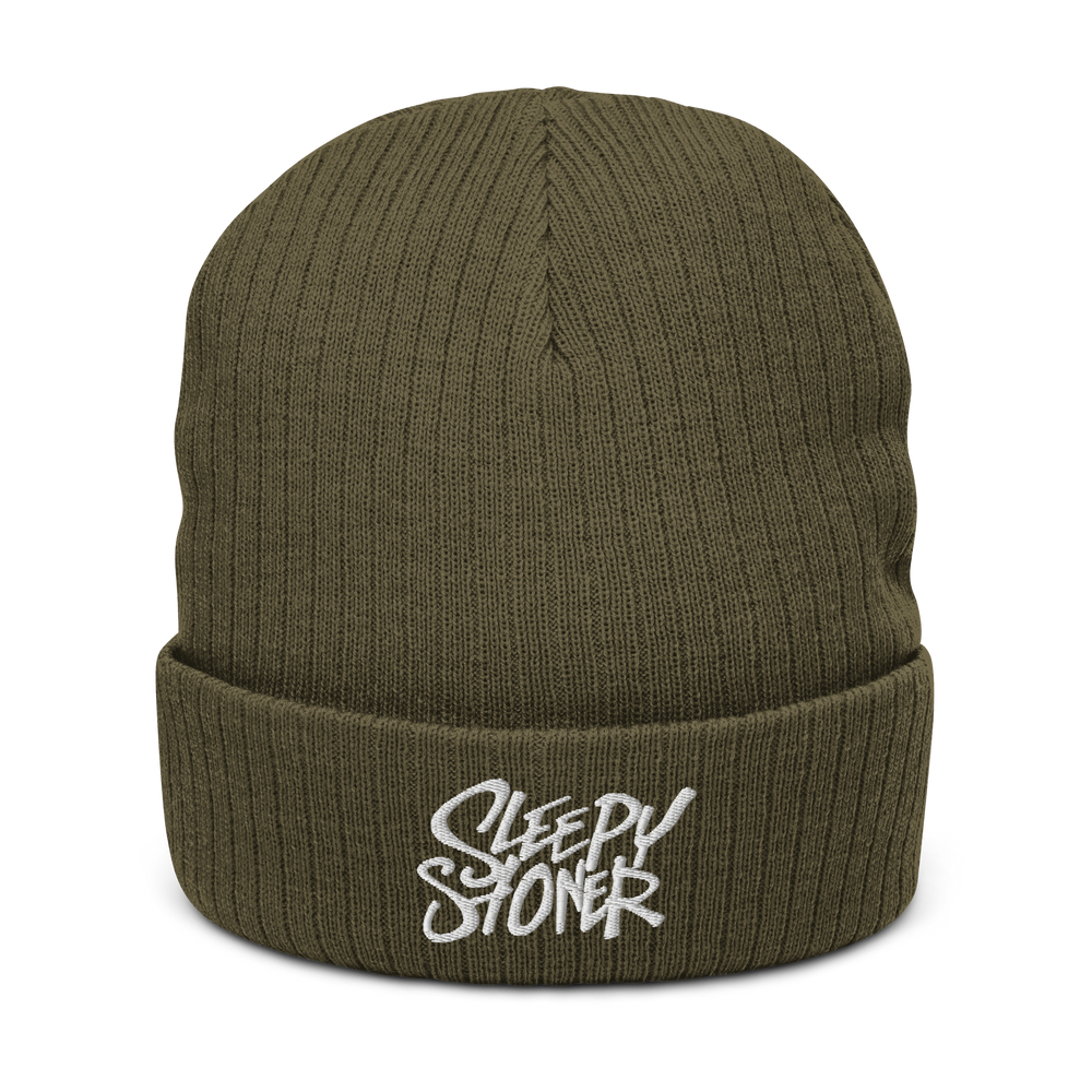 Sleepy Stoner Ribbed knit beanie